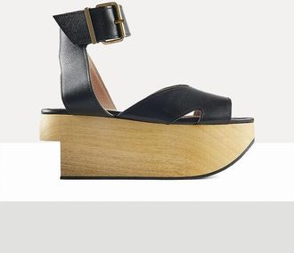 Vivienne Westwood Rocking Horse Pagan Sandal Nappa Leather Black 6-39 Unisex