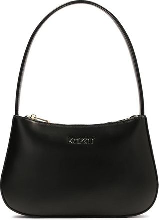 Kazar Graanleer Baguette Stijl Schoudertas - Dames - Schoudertassen - Zwart - ONE Size - Leer - Tassen