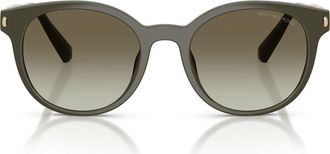 Michael Kors Pienza 53mm Gradient Round Sunglasses in Olive /Green at Nordstrom