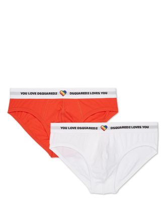Dsquared2 Twee slips met logoband - Oranje