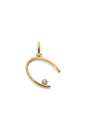 Monica Vinader Lab Grown Diamond Initial Pendant in 18K Gold Vermeil /Diamond at Nordstrom