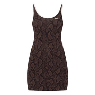 adidas (WMNS) adidas Snake Print Mini Dress Asia Sizing Earth Strata Aurora Coffee KX1891