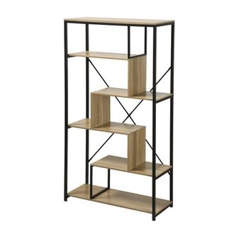 Calicosy Bookcase With 6 Shelves, H160 Cm in Light Oak
