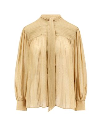 Chloé Silk Shirt With Lurex Details-Donna