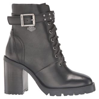 Harley-Davidson Harley Davidson Adina Lace Leather Womens Ankle Boots - Black - Size:UK 4