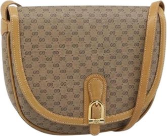 Gucci Pre-owned Vintage Schoudertas - Dames - Vintage Schoudertas - Beige - ONE Size - Leer - Vintage