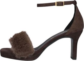 Unisa Schoenen, Dames, Bruin, 41 EU, Su&egrave;de, Dames Sandalen met Hoge Hak