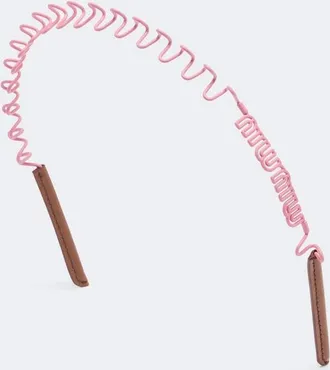 Miu Miu Cerchietto con pelle e logo