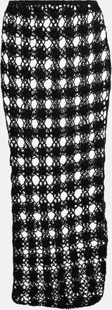Anna Kosturova Open-knit cotton midi skirt