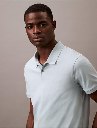 Calvin Klein Mens Liquid Touch Polo Shirt - Blue - 2XL