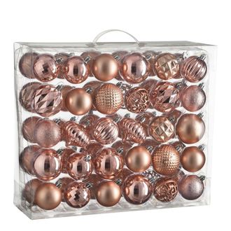 house of seasons Bola de navidad unbreakable baubles rosa h7xb7xl7cm