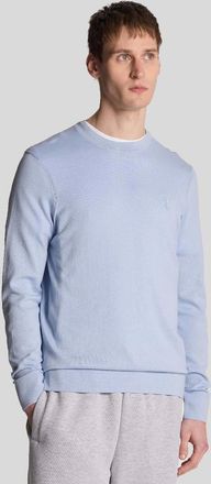 Lyle & Scott Lyle And Scott Mens Tonal Superfine Cotton Crew Neck Jumper - Blue - Size: 40