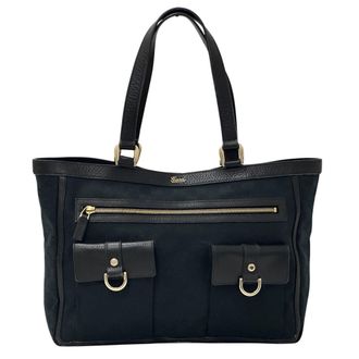 Gucci Black Monotone Red Color Gg Canvas Handbag Tote Bag (Pre-Owned)