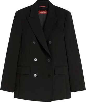 Max Mara Jassen, Dames, Zwart, S, Wol, Vadare Blazer