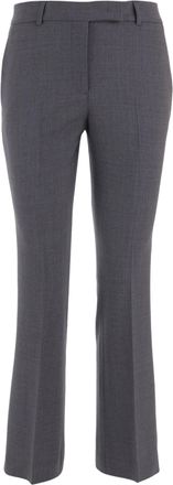Ql2 Quelledue Gray Tailored Pleated Stretch Wool-Blend Formal Pants