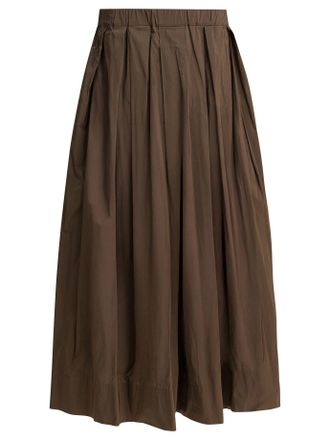 Max Mara Long Flared Skirt Skirts Brown