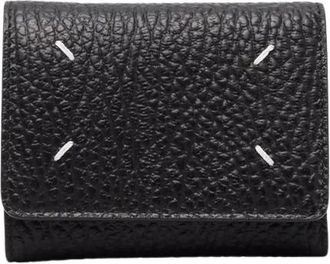 Maison Margiela Drielaagse Portemonnee - Dames - Portefeuilles - Zwart - ONE Size - Leer - Accessoires