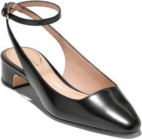 Cole Haan Paden Ankle Strap Slingback Pump in Black Box Leather at Nordstrom Rack, Size 6.5