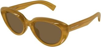 Saint Laurent SL 859 Zonnebril - Dames - Zonnebrillen - Geel - 53 MM - Nylon - Accessoires