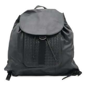 Bottega Veneta Black Intrecciato Backpack (Pre-Owned)