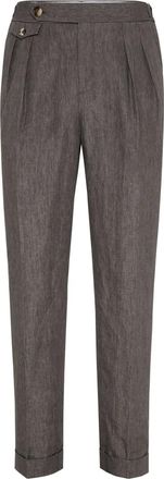 Brunello Cucinelli Pantaloni sartoriali in lino - Grigio