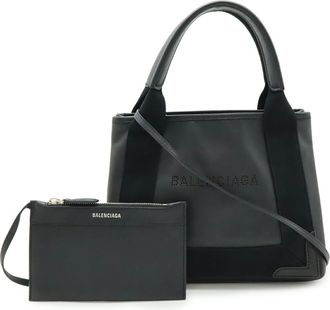 Balenciaga Black Leather Handbag Shoulder Bag Tote Bag (Pre-Owned)