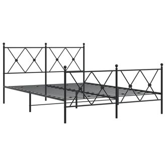 Berkfield Home Metal Bed Frame without Mattress with Footboard Black 140x200cm | Size: 140x200 cm
