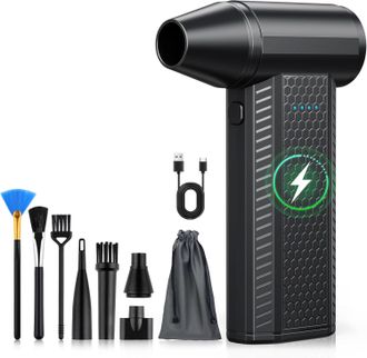 OEM Soplador De Aire Comprimido Con 130.000 Rpm, Bater&iacute;a De 4000 Mah, 4 Velocidades, Potente Mini Soplador Inal&aacute;mbrico Con Cepillos De Limpieza Para Coche