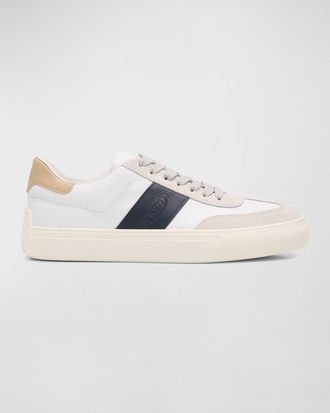 Tod's Mens Leather and Suede Low-Top Sneakers