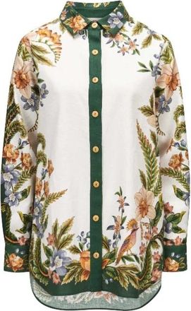 Farm Rio Shirt met kraag en knopen - Dames - Overhemden - Veelkleurig - M - Linnen - Overhemden