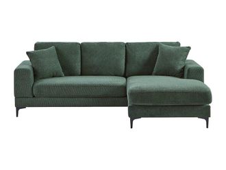 VENTE-UNIQUE.COM Sof&aacute; rinconera tela verde