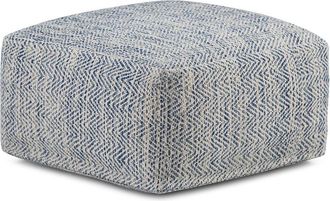 Simpli Home Nate 20In Boho Square Pouf
