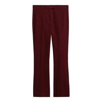 Max Mara Flared Polyester Trousers - female - Max Mara - Cropped Trousers - Red - 2XS - Trousers