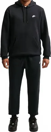 Nike Club Fleece Pullover Hoodie In Black