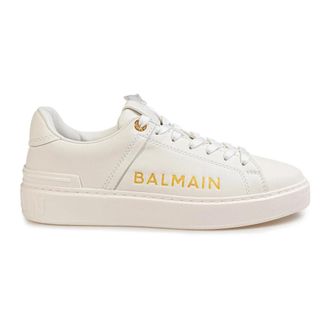 Balmain Sneakers, female, White, Size: 10 US B-Court Printed Calfskin Trainers