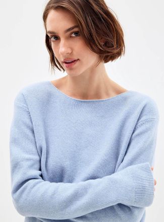 Contemporaine Womens Brushed boat-neck sweater