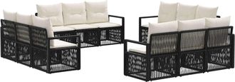 vidaXL Conjunto De Sof&aacute;s De Jard&iacute;n 12 Uds. Negro Rat&aacute;n Sint&eacute;tico Vidaxl