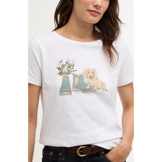 Barbour Brambles Cotton Graphic T-Shirt in White at Nordstrom, Size 14 Us