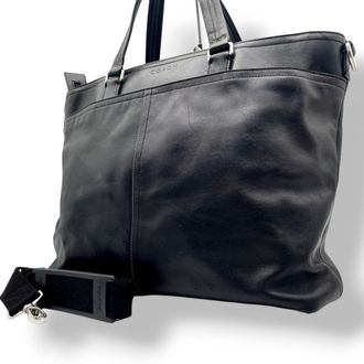 Coach Black Leather Tote Bag (Pre-Owned)