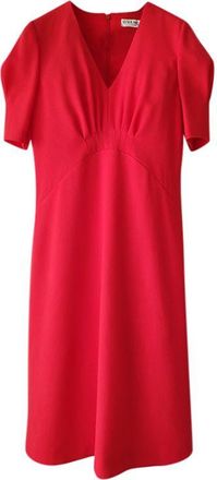 Givenchy Red Wool Crepe Tea Dress Size 40