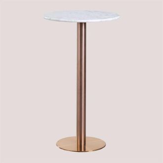 Sklum Mesa Alta De Bar Redonda En M&aacute;rmol (&oslash;60 Cm) Cosmopolitan Sklum Oro Rosa