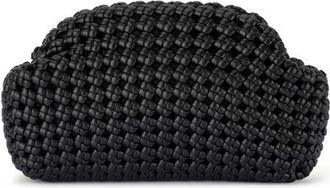 Olga Berg Everly Handwoven Faux Leather Frame Clutch in Black at Nordstrom