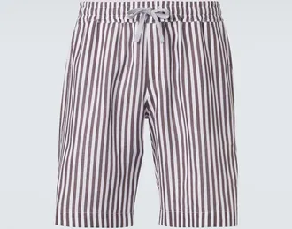 Fedeli Striped linen Bermuda shorts