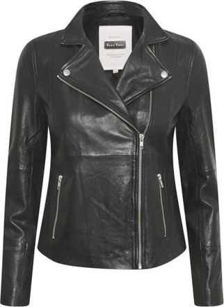 Part Two Zwarte Leren Bikerjas Frances PW JA - Dames - Leren en Su&egrave;de Jassen - Zwart - XS - Jassen