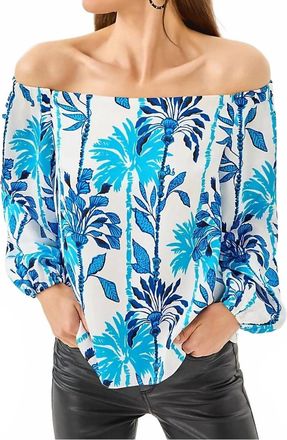 Lilly Pulitzer Elizabethany Off The Shoulder Top In Coconut Swayin In The Breeze
