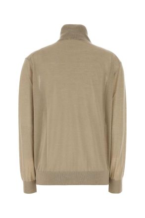 The Row Womens Cappuccino Cashmere Blend Orly Sweater Taupe Exterior: Silk Maglieria