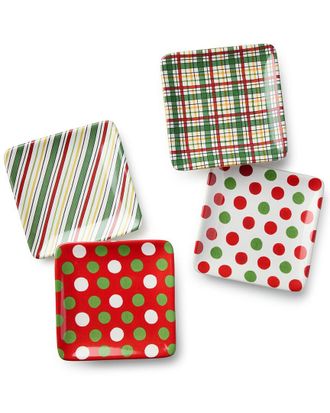 Certified International Santa Delight Set Of 4 Canapes