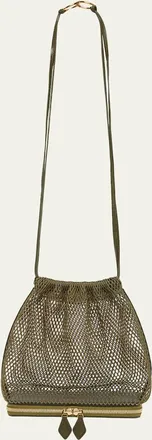 Alaia Le Pochon Fishnet Crossbody Bag