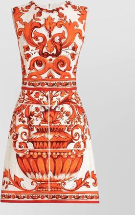 Dolce & Gabbana majolica print sleeveless a line mini dress