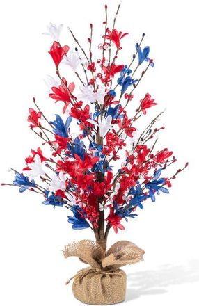 Glitzhome 21H Patriotic Americana Floral Table Tree in Blue at Nordstrom, Size Medium